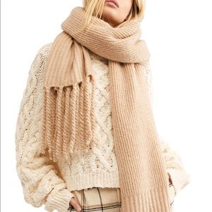 NWT Free People Jaden Ribbed Blanket Scarf